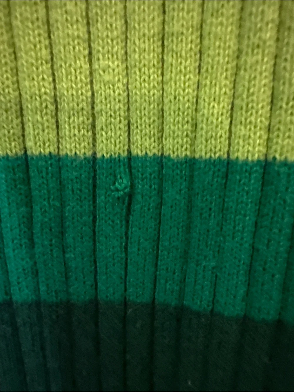 Shiny by Nature XL Green Striped Ribbed Mock Neck 100% Cotton Retro Sweater